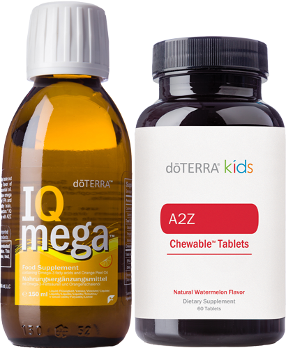 A2Z Chewable™ rágótabletta és IQ Mega™ folyékony omega-3 táplálékkiegészítő csomag A2Z Chewable™ rágótabletta és IQ Mega™ folyékony omega-3 táplálékkiegészítő csomag