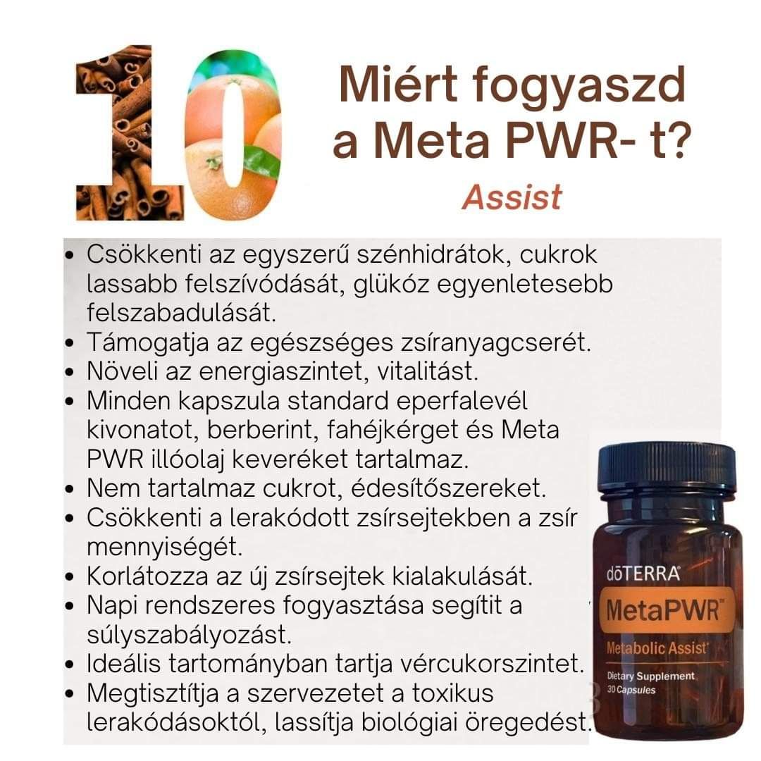 MetaPWR Assist 30db - Szénhidrátok és cukrok felszívódását optimalizáló kapszula