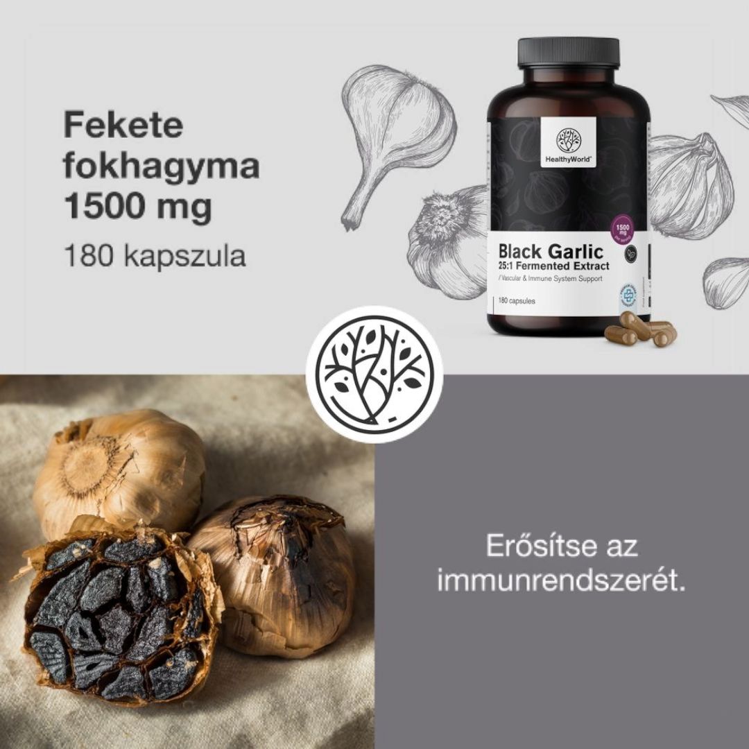 Fekete fokhagyma 1500 mg, 180db kapszula