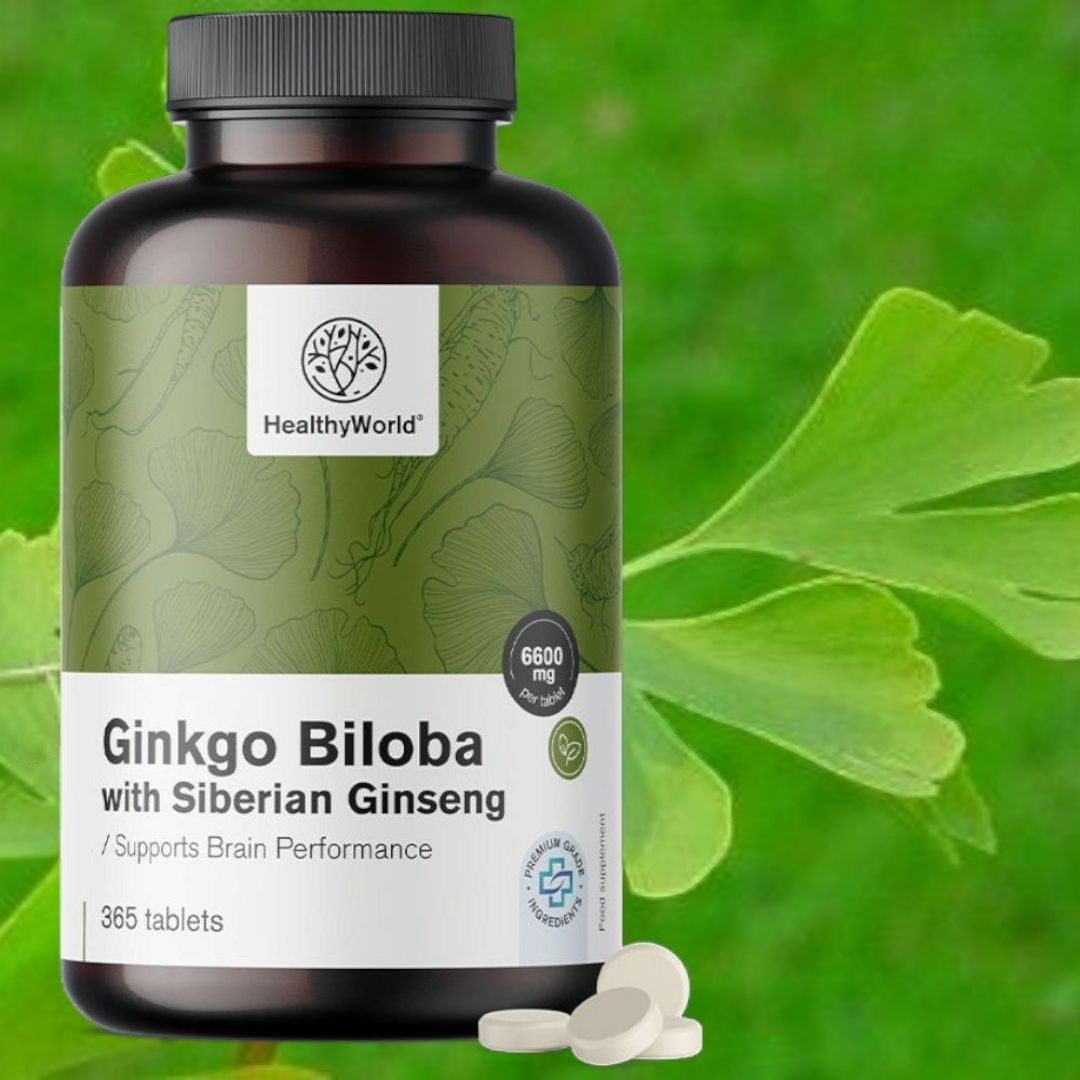 Memória, szellemi frissesség - Ginkgo biloba szibériai ginzenggel 6600 mg, 365db tabletta