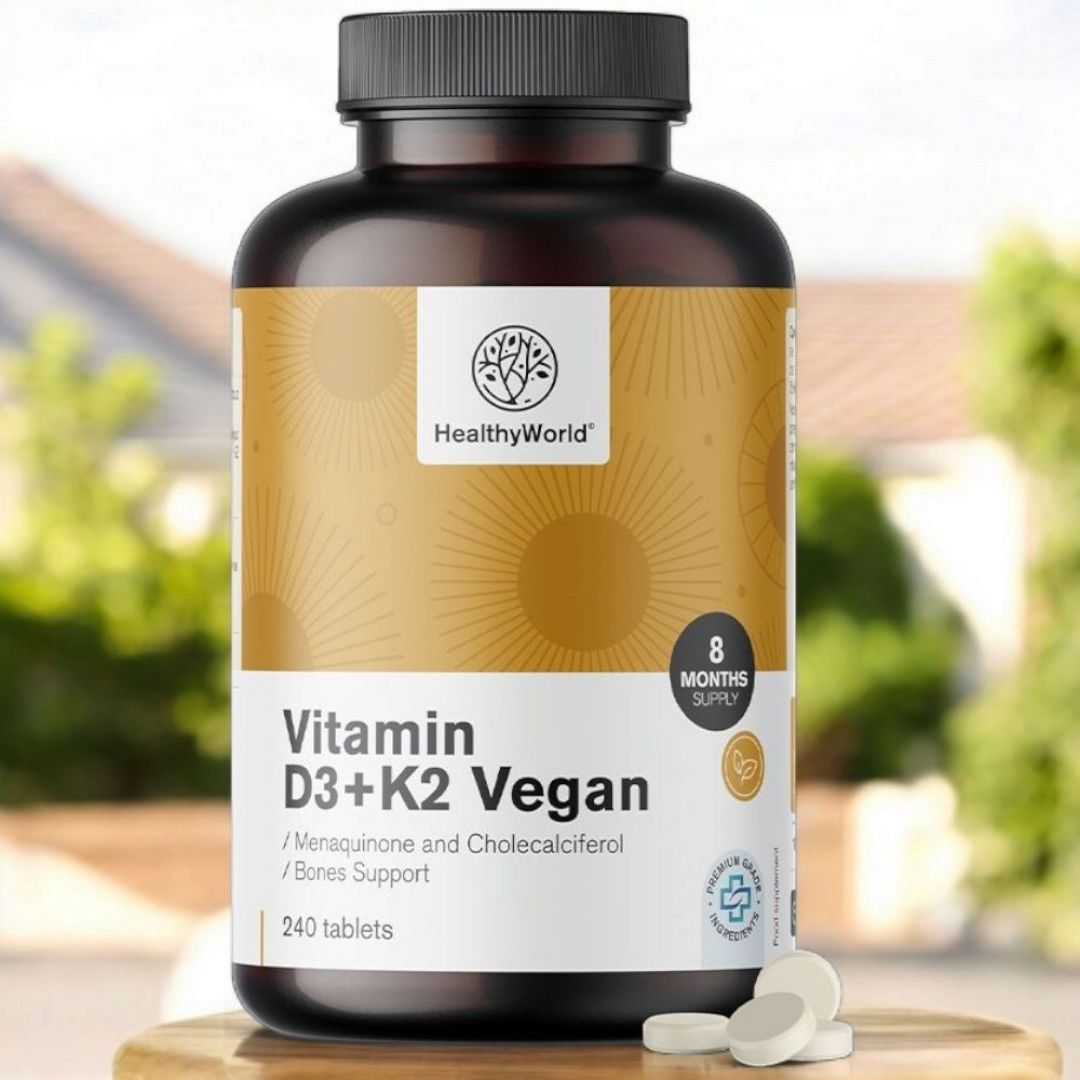 Erős csontok és immun - Vegán D3+K2 vitamin, 240db tabletta