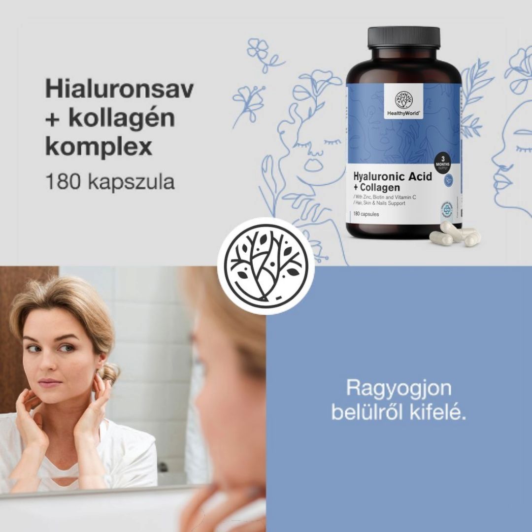 Hialuronsav + kollagén komplex, 180db kapszula