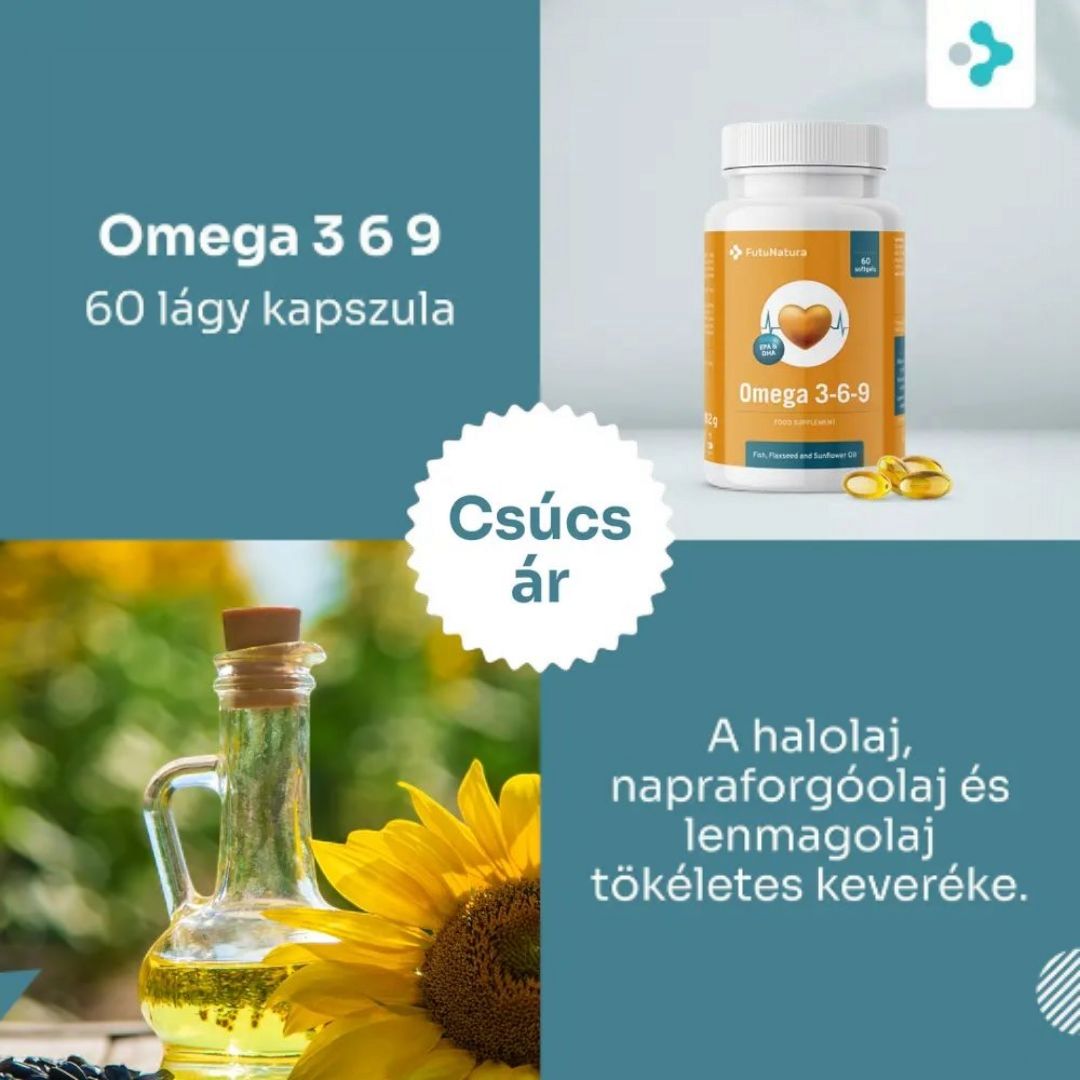 Omega 3 6 9 - szív és koleszterín, 60db lágy kapszula