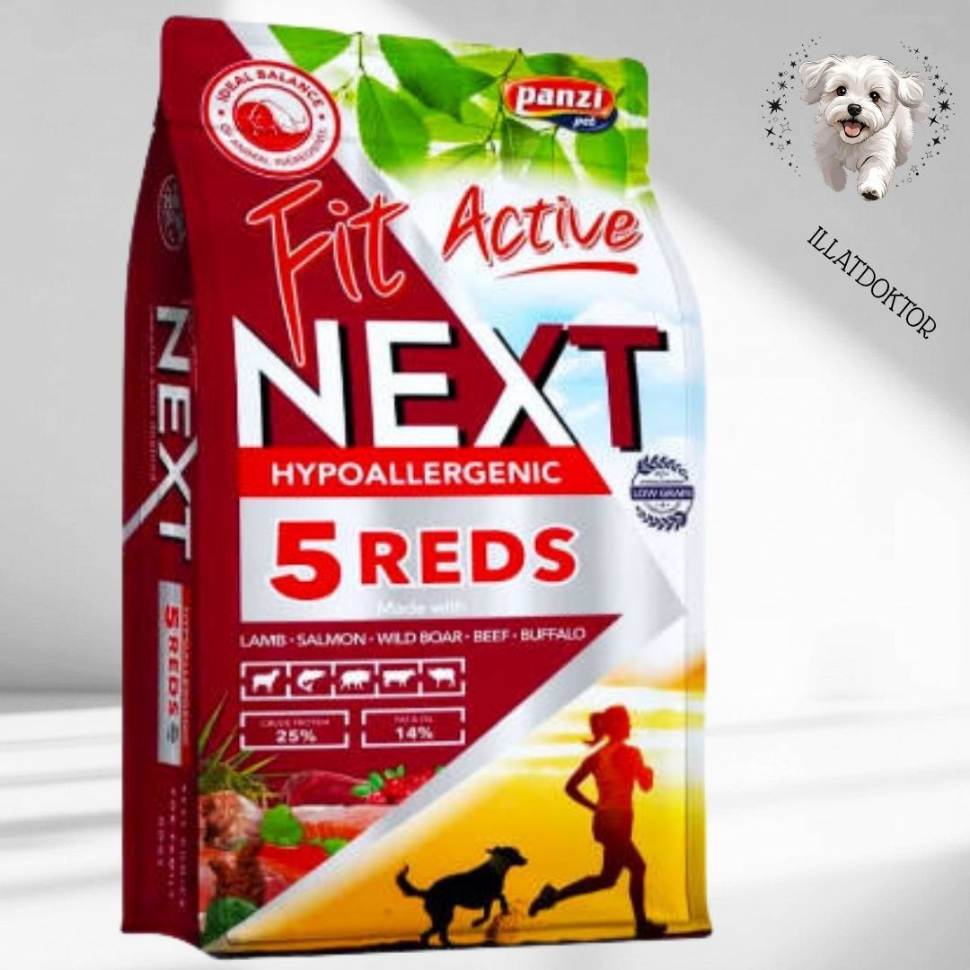 FitActive Next Hypoallergenic Five Reds Adult (vaddisznó,bárány,marha,bivaly,lazac) száraztáp - Felnőtt kutyák részére (3kg)