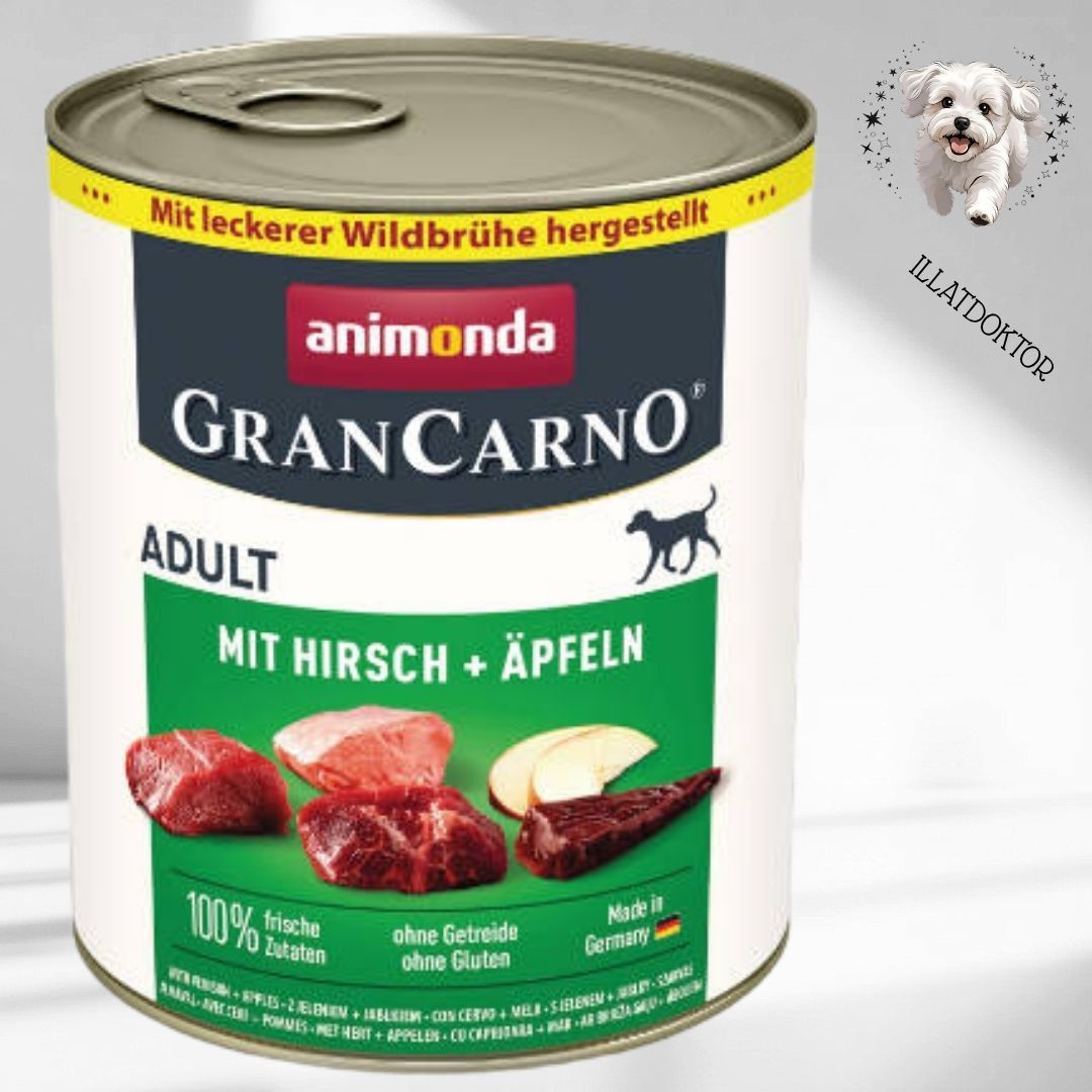 Animonda GranCarno deer + apple Adult (sertés+szarvas+alma) konzerv - Felnőtt kutyák részére (800g)