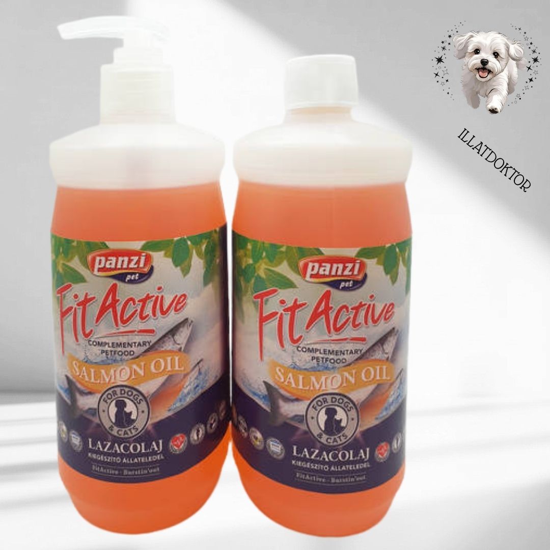 FitActive Salmon oil - kiegészítő eledel (lazacolaj) kutyák és macskák részére (500ml)