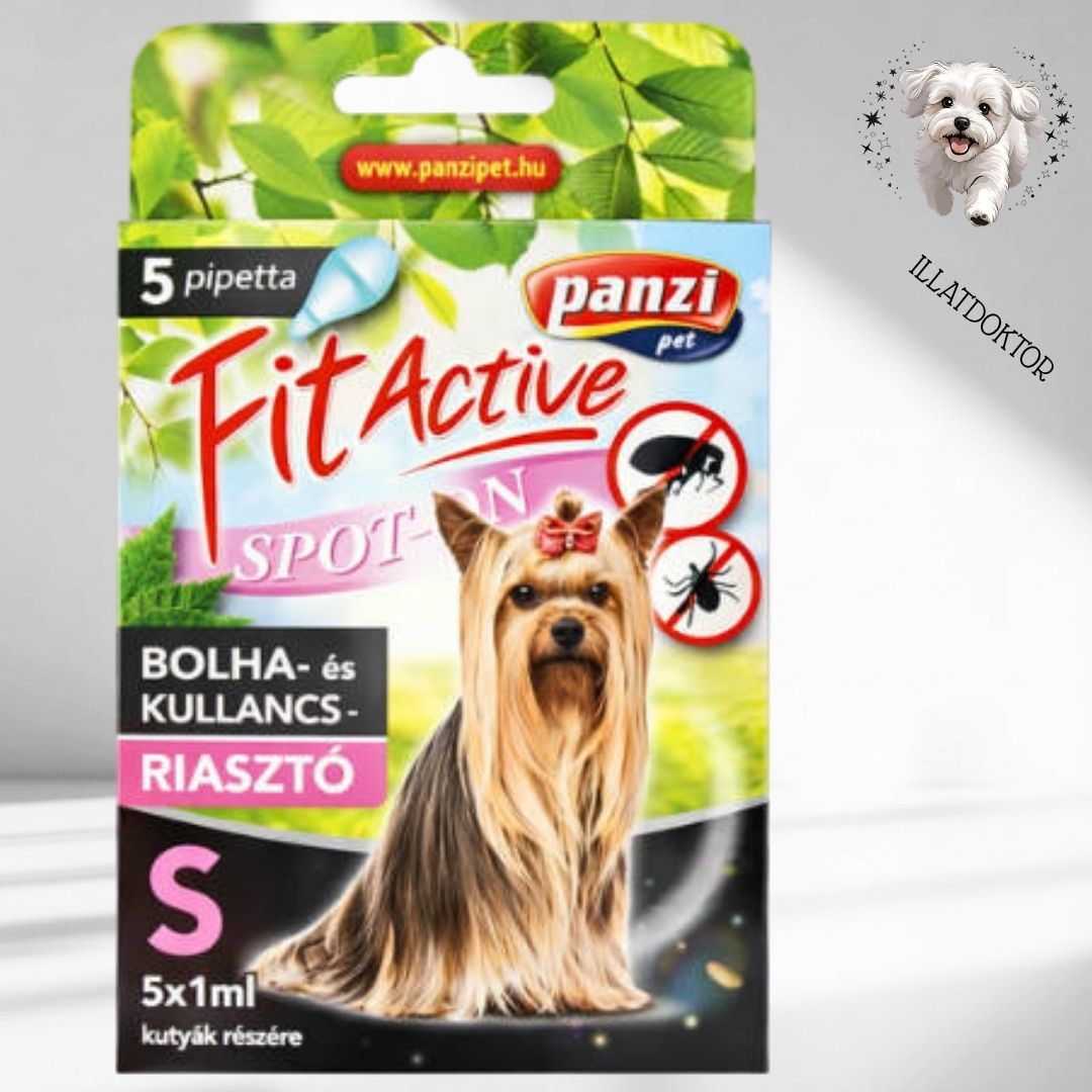 FitActive Spot-On - Bolha- és kullancsriasztó kutyák részére (5x1ml, S)
