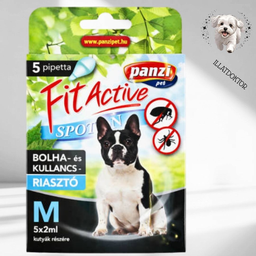 FitActive Spot-On - Bolha- és kullancsriasztó kutyák részére (5x2ml, M) FitActive Spot-On - Bolha- és kullancsriasztó kutyák részére (5x2ml, M)