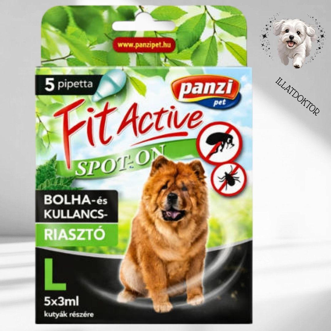 FitActive Spot-On - Bolha- és kullancsriasztó kutyák részére (5x3ml, L)