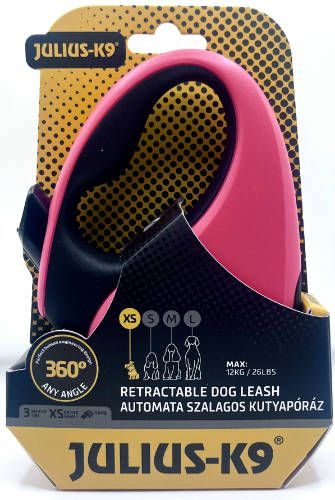 JK9 Retractable Dog Leash - automata szalagos póráz (neon sárga) kutyák részére (XS) 3 méter ( 4 színben )