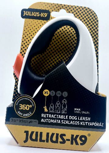  JK9 Retractable Dog Leash - automata szalagos póráz (neon sárga) kutyák részére (XS) 3 méter ( 4 színben )