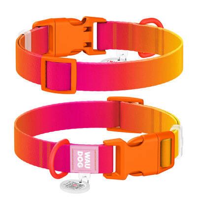 WAUDOG nyakörv, nylon, QR kódos, műanyag gyorscsattal,újrahasznosított S ( 15mm, 25-35cm) narancs
