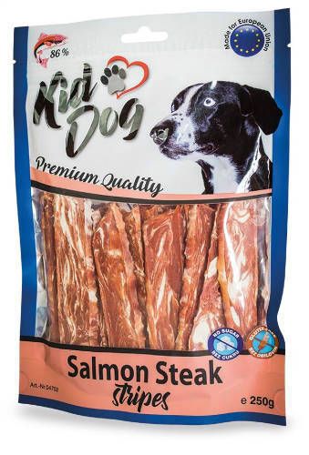KidDog Salmon Steak Stripes - jutalomfalat (lazac) kutyák részére (250g)